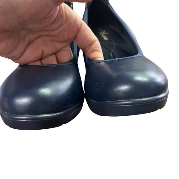 Athlefit Womens Chunky Block Heel Pumps Size 9 Navy Blue Lug Sole Slip On NWOB - Picture 5 of 9